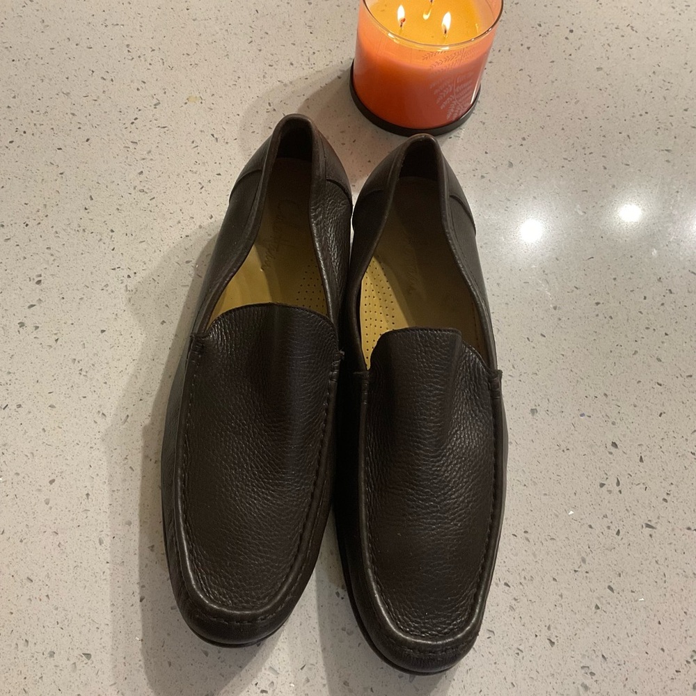 Cole Haan Dark Brown Leather Slip-On Loafers